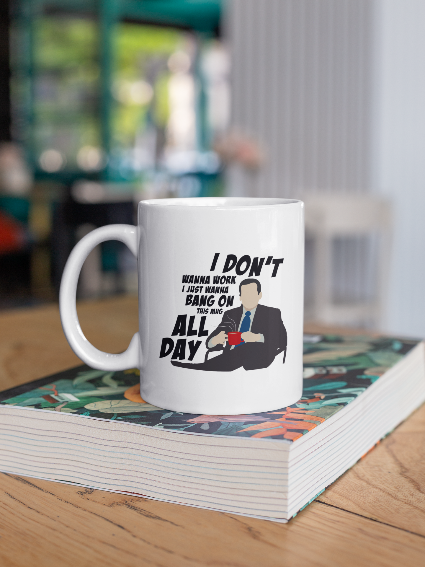 Caneca "I Don't Wanna Work" Michael Scott - The Office - Série de TV