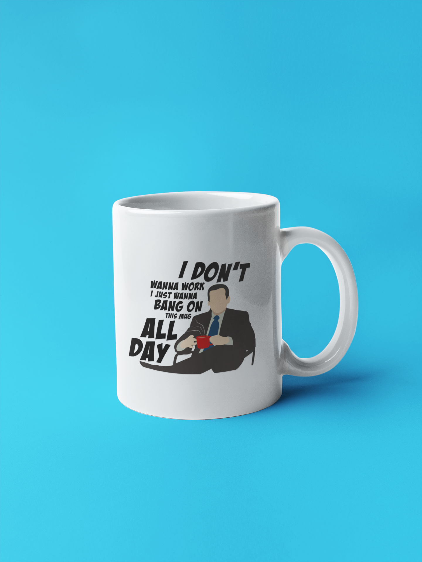 Caneca "I Don't Wanna Work" Michael Scott - The Office - Série de TV