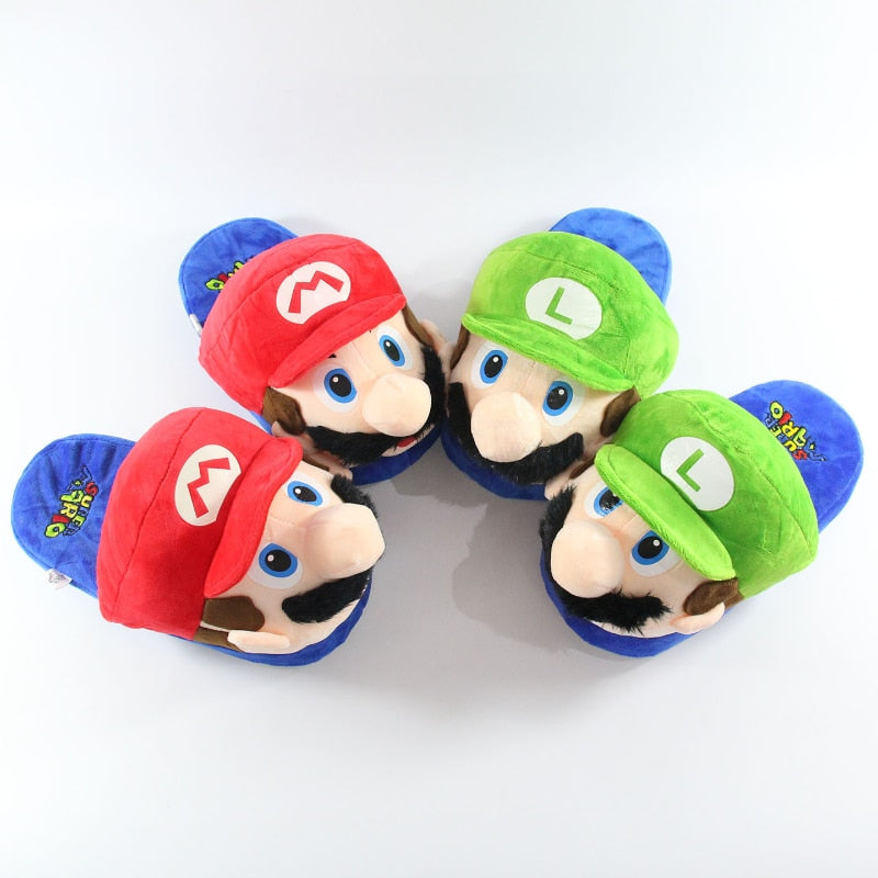 Pantufas Super Mario Bros - Yoshi, Mario e Luigi