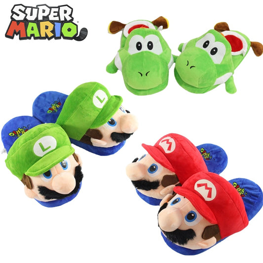 Pantufas Super Mario Bros - Yoshi, Mario e Luigi