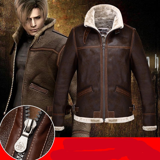 Jaqueta de Couro "Leon Scott" - Resident Evil - Games