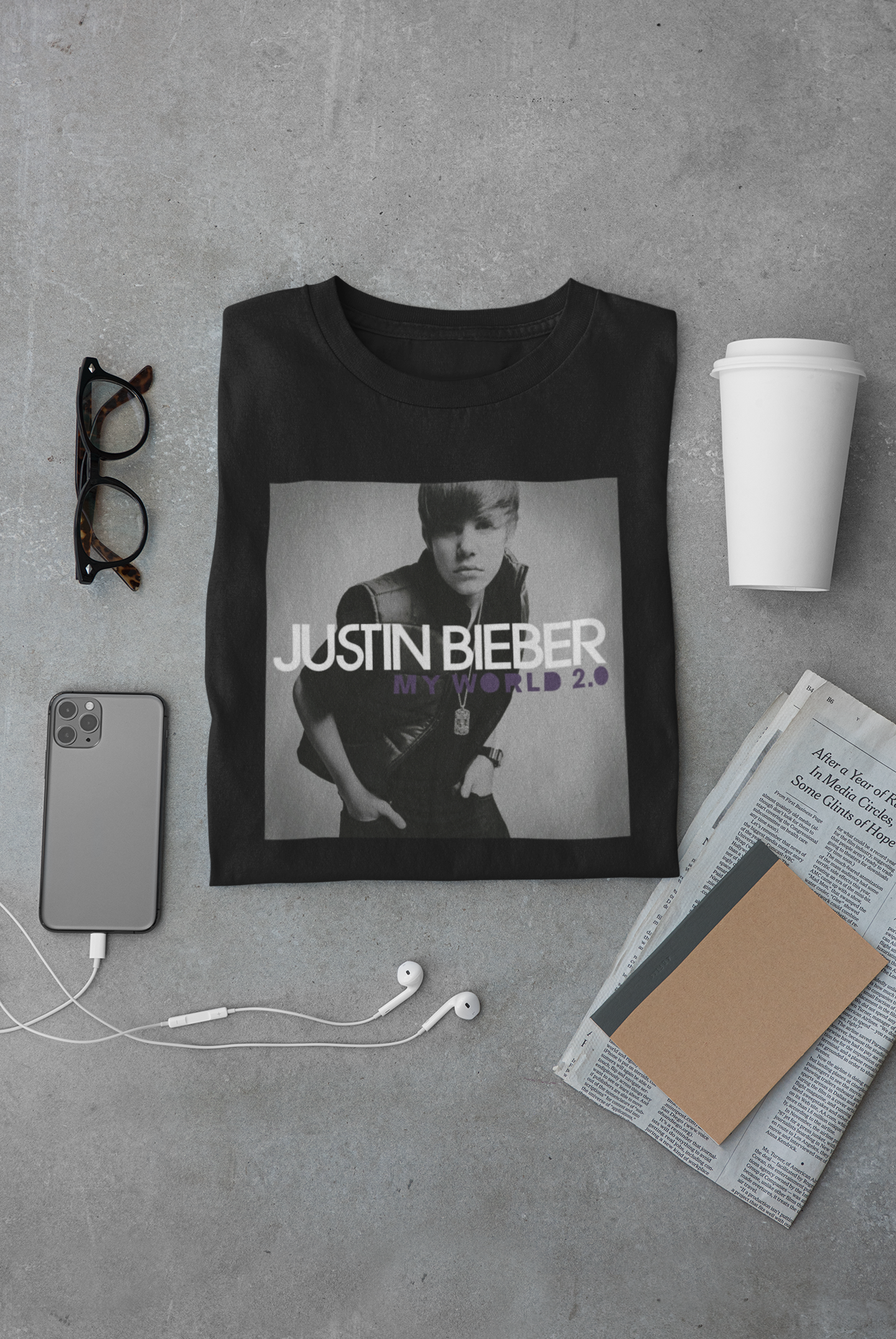 Camiseta "My World 2.0- Justin Bieber" - Álbum - Música