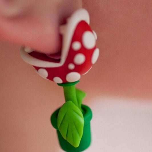 Par de Brincos "Planta Carnívora" - Mario - Games